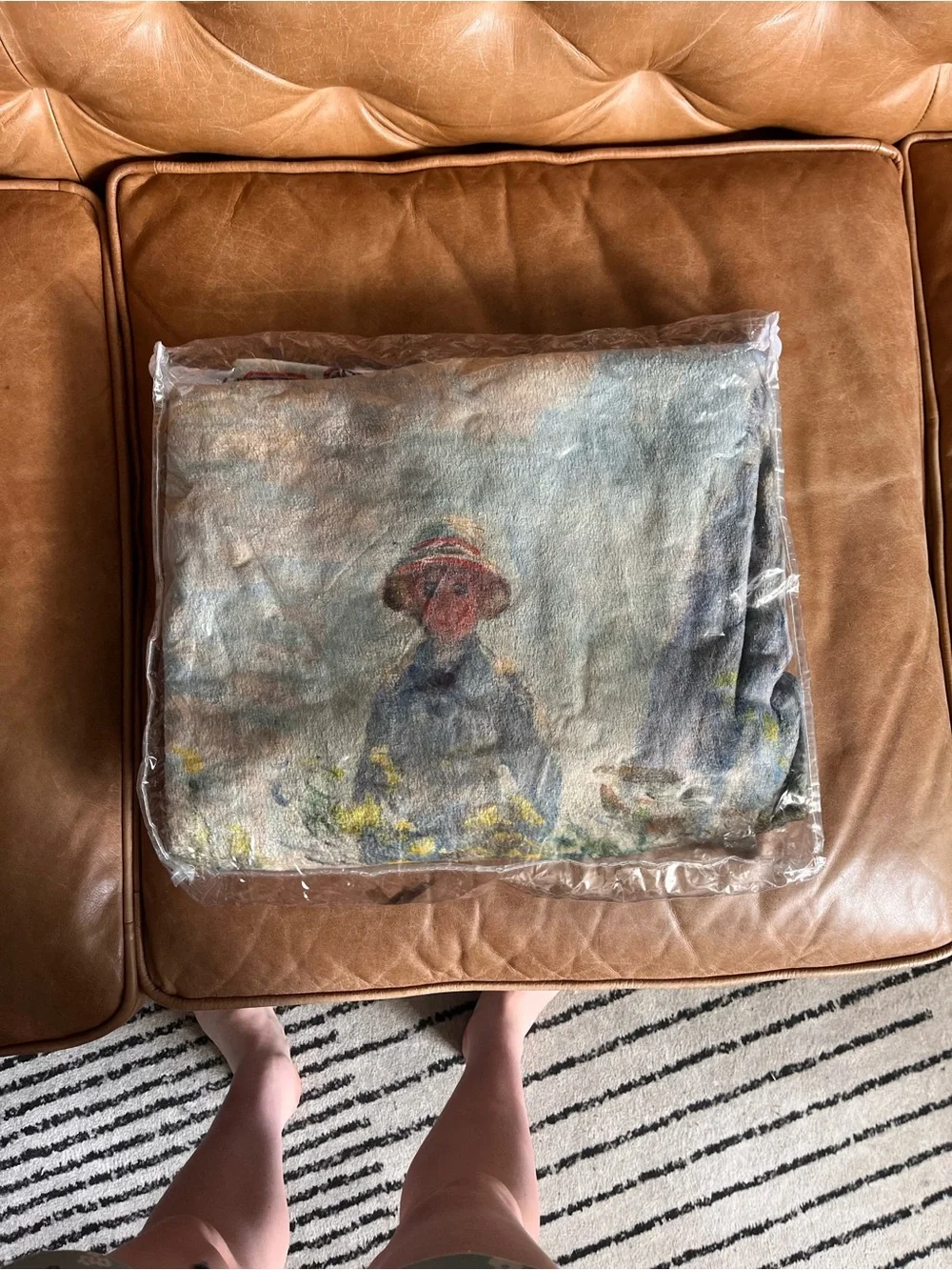 Johnny Was Blue Green Impressionist Throw Blanket